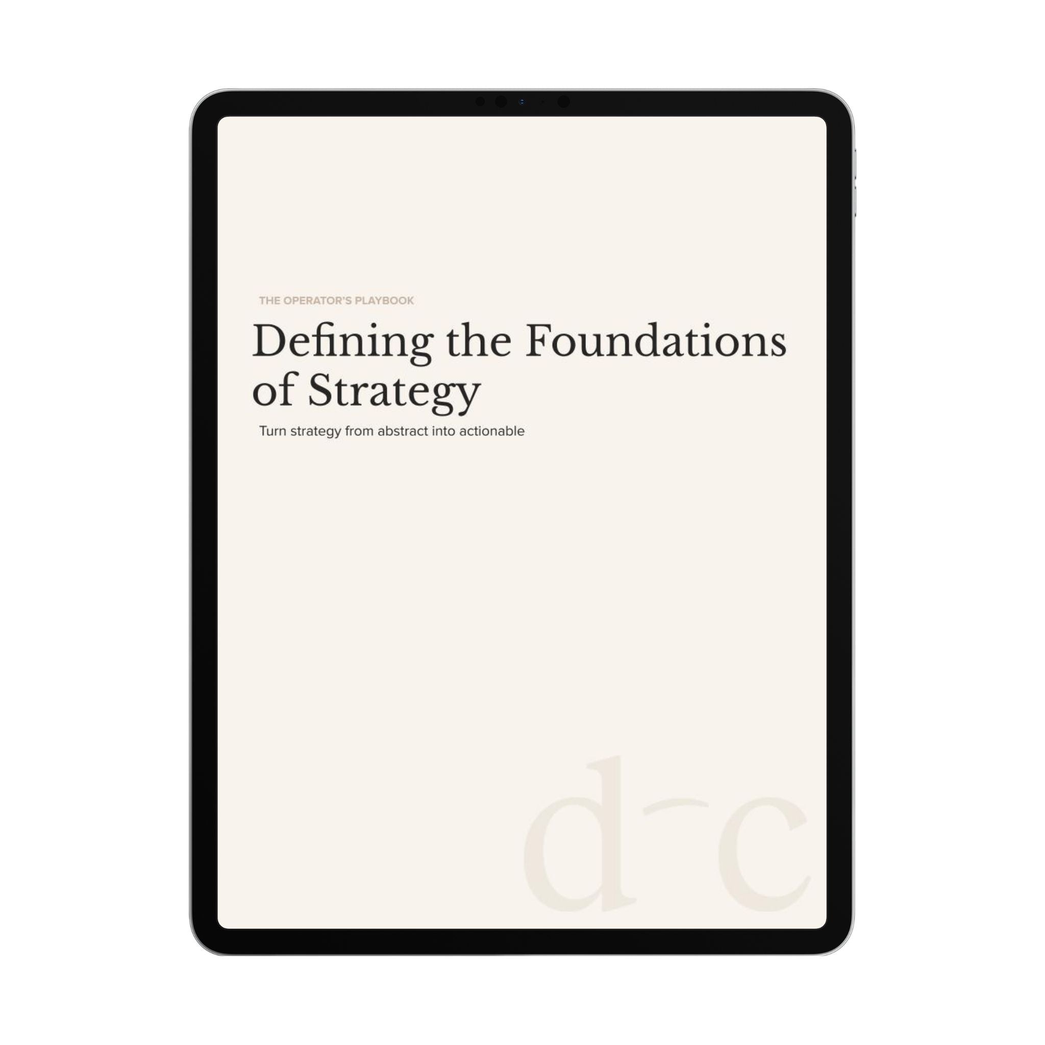Defining the Foundations of Strategy