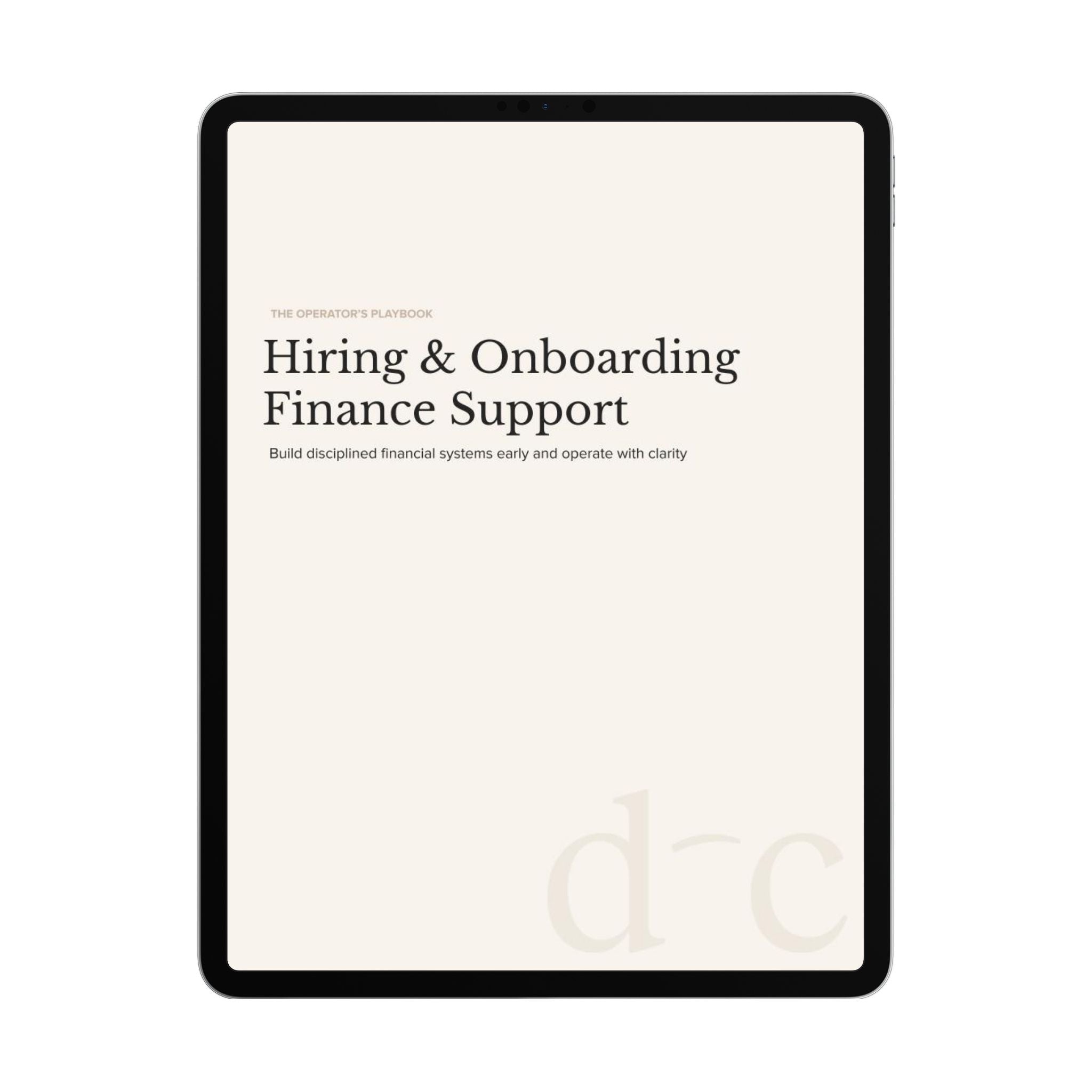Hiring & Onboarding Finance Support