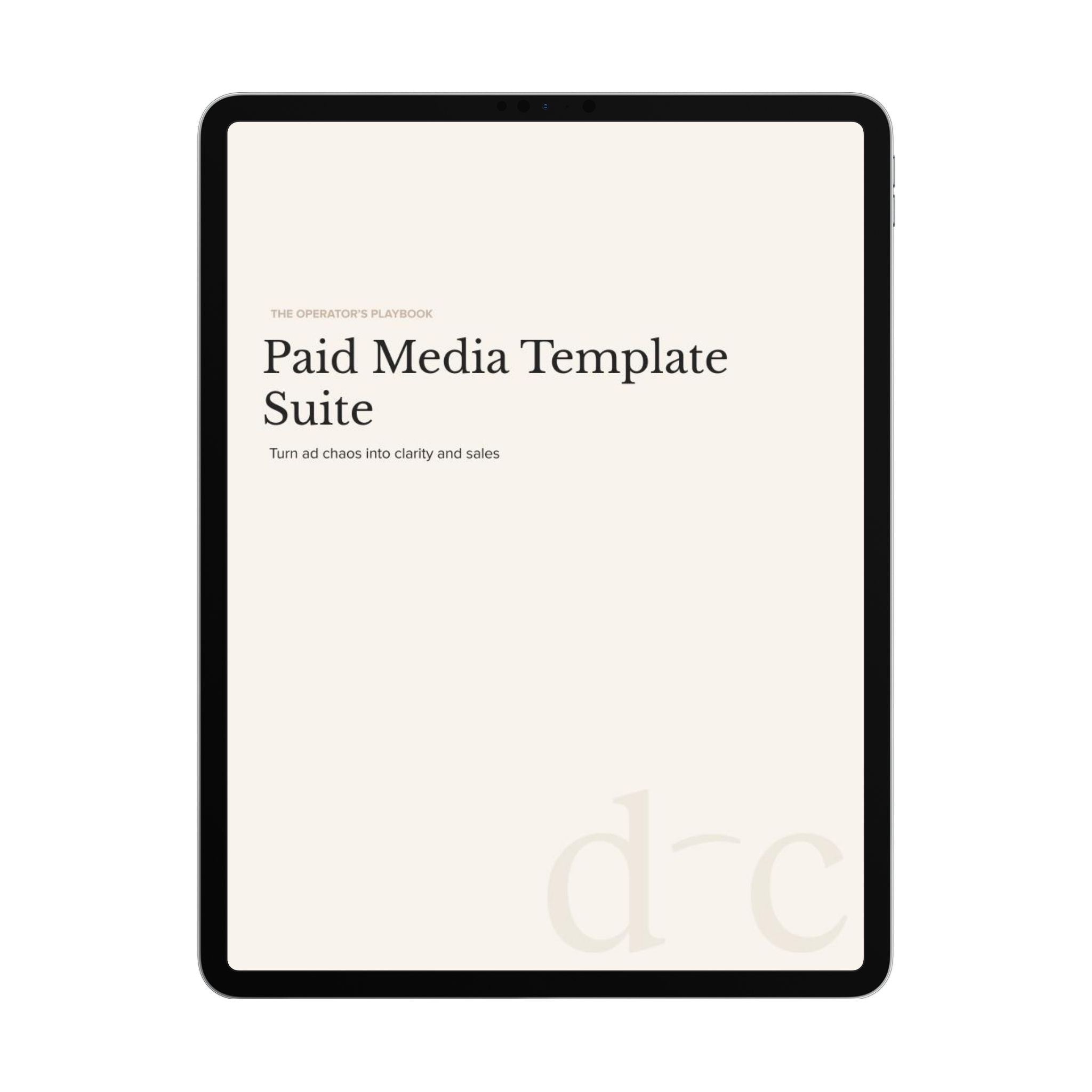 Paid Media Template Suite