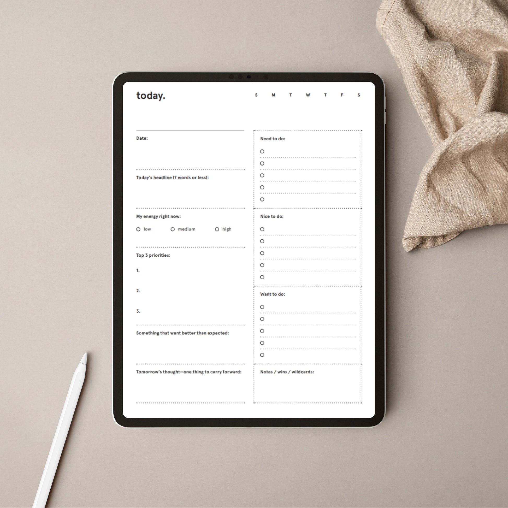 Daily Clarity Worksheet