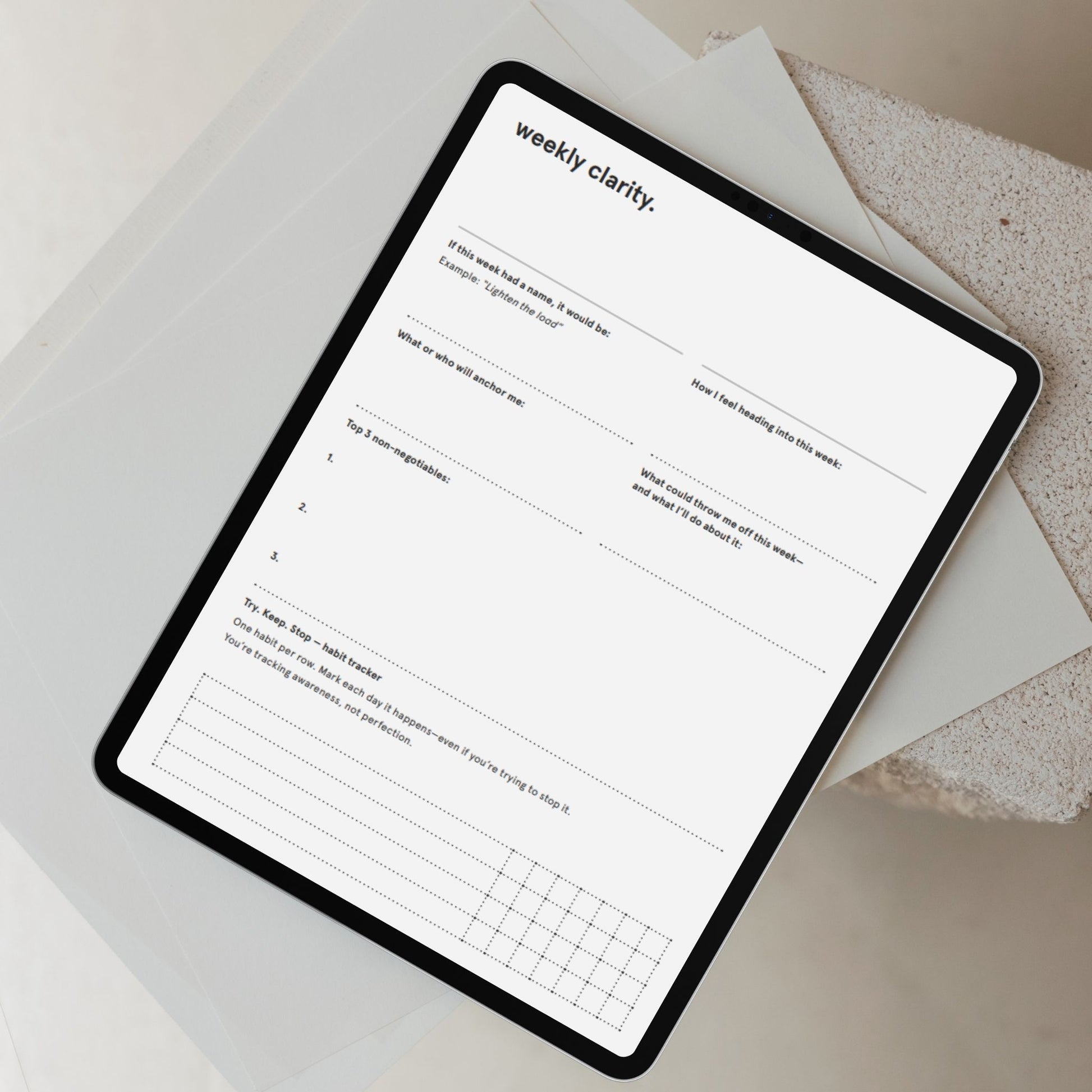Weekly Planning Worksheet