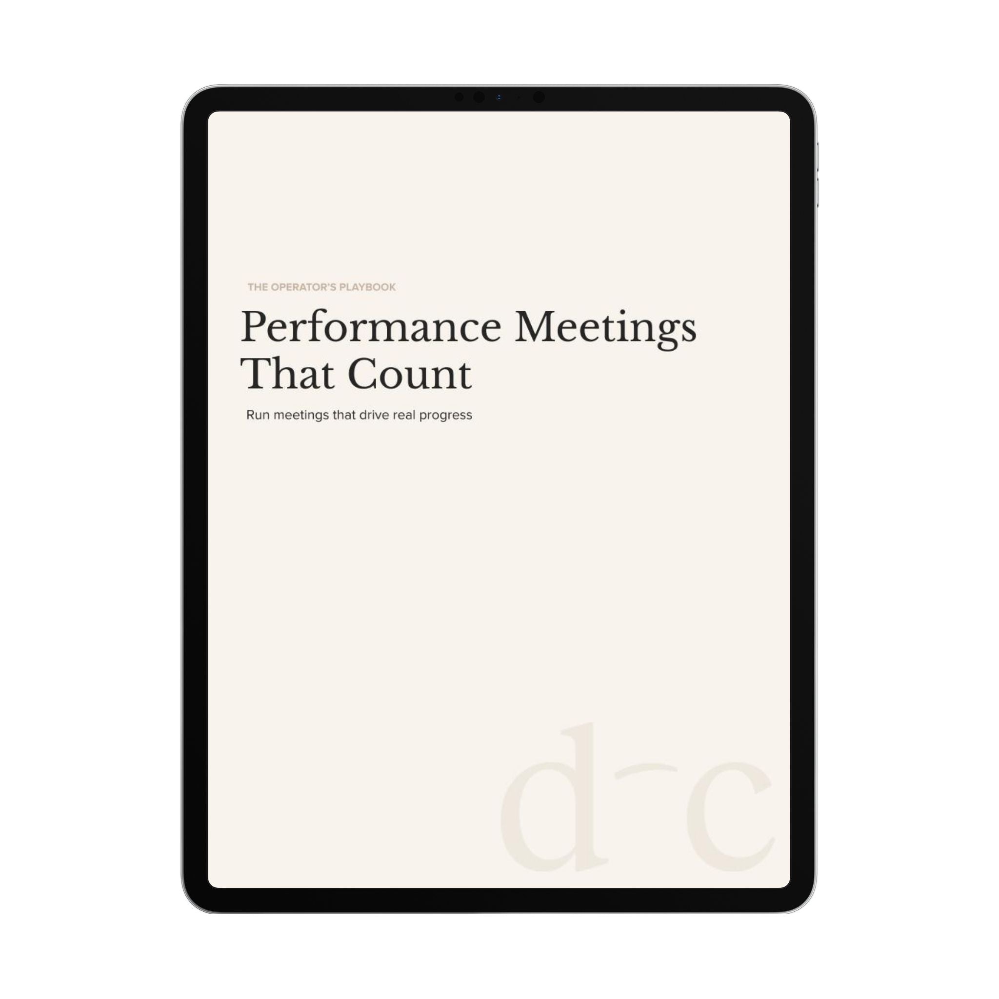 Performance Meetings That Count