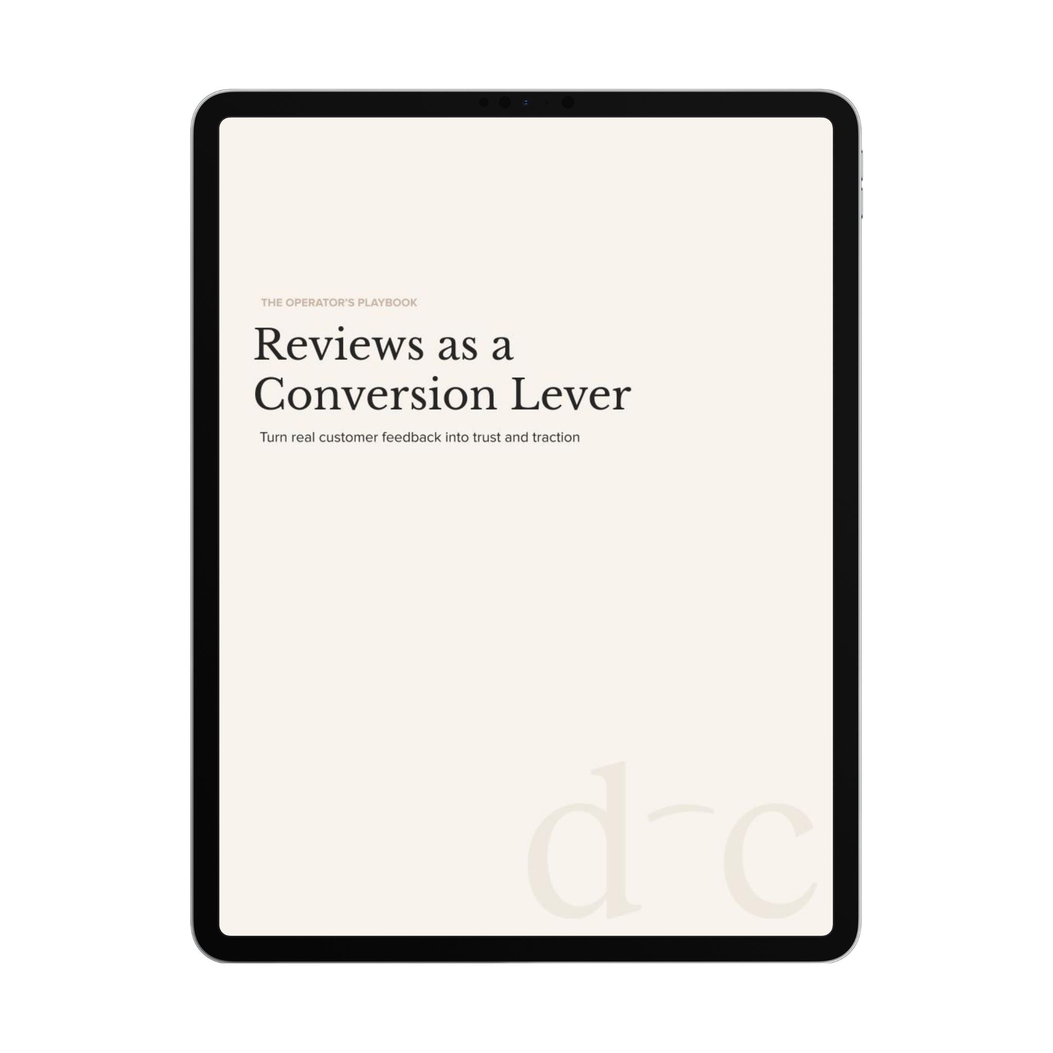 Reviews as a Conversion Lever