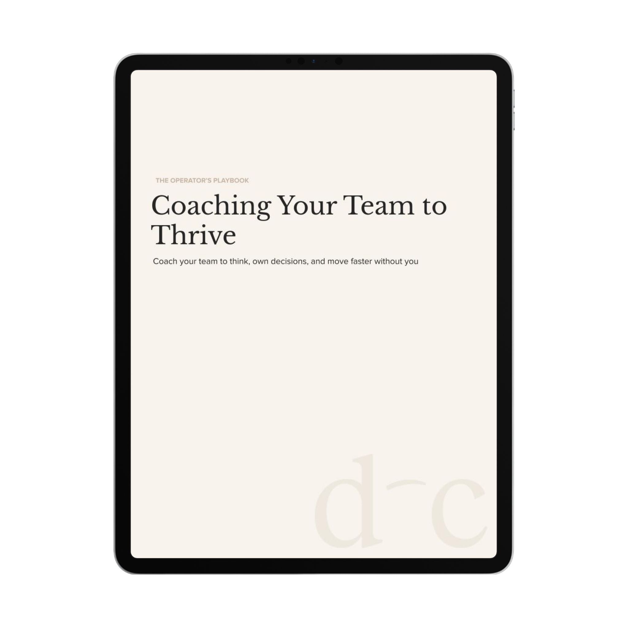 Coaching Your Team to Thrive
