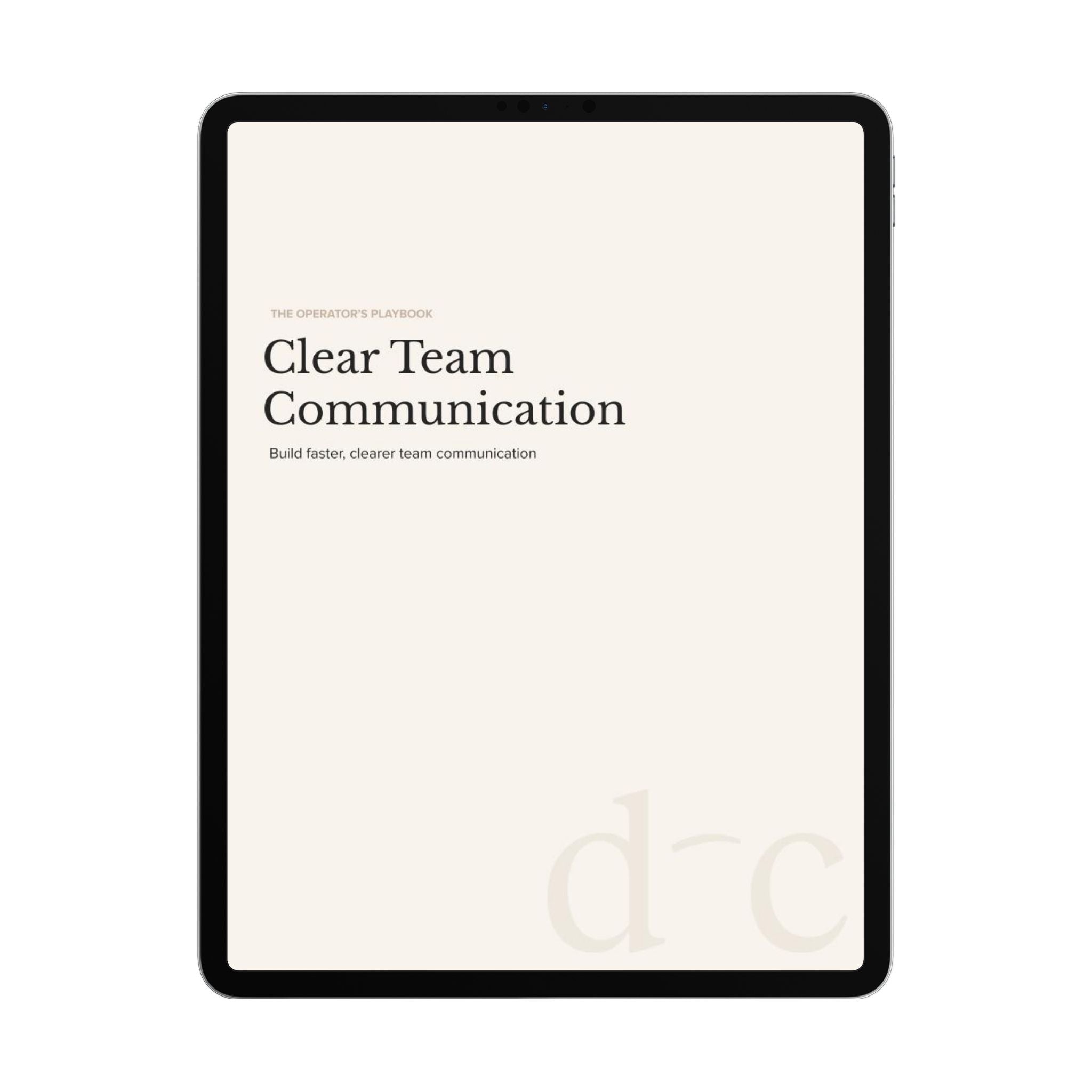 Clear Team Communication