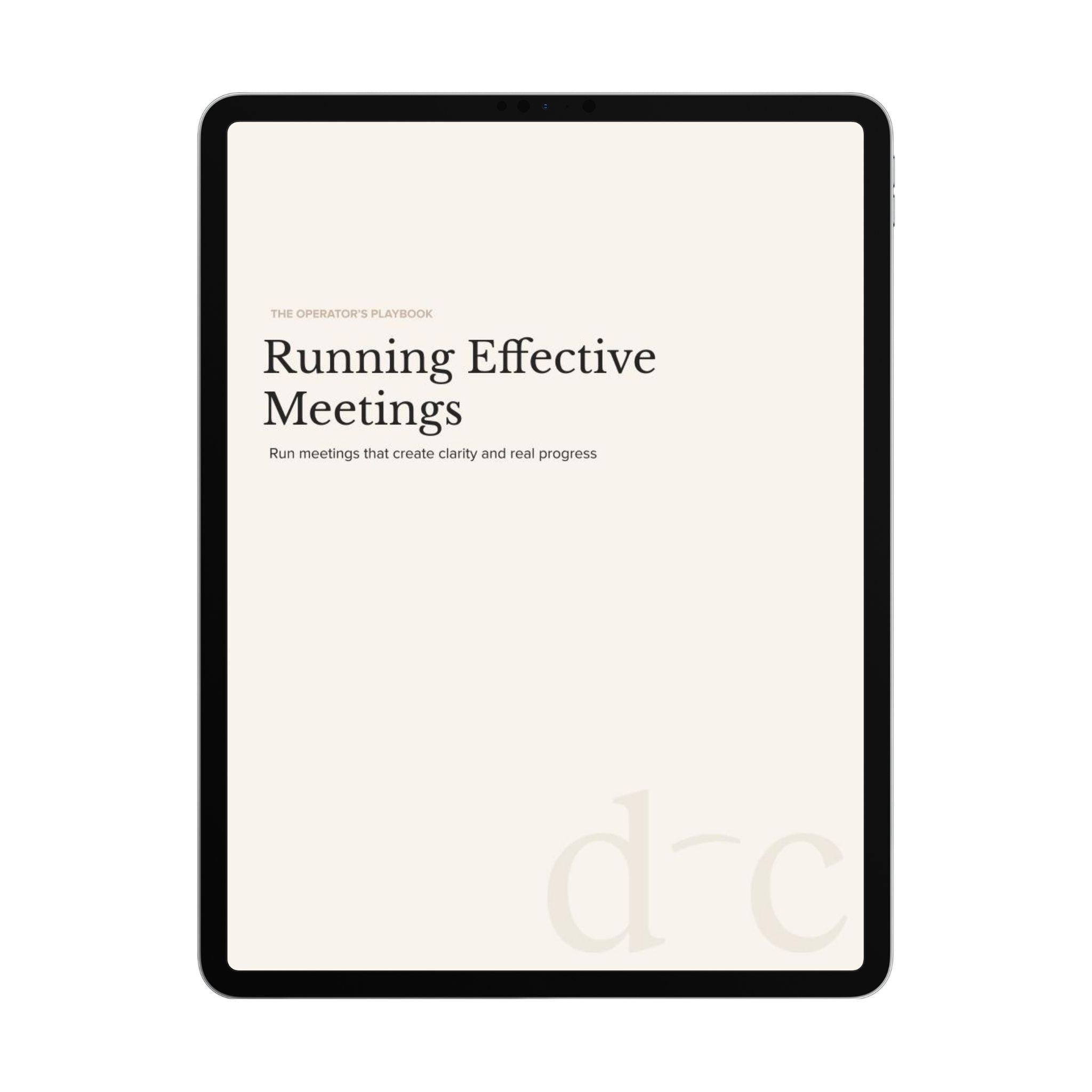 Running Effective Meetings
