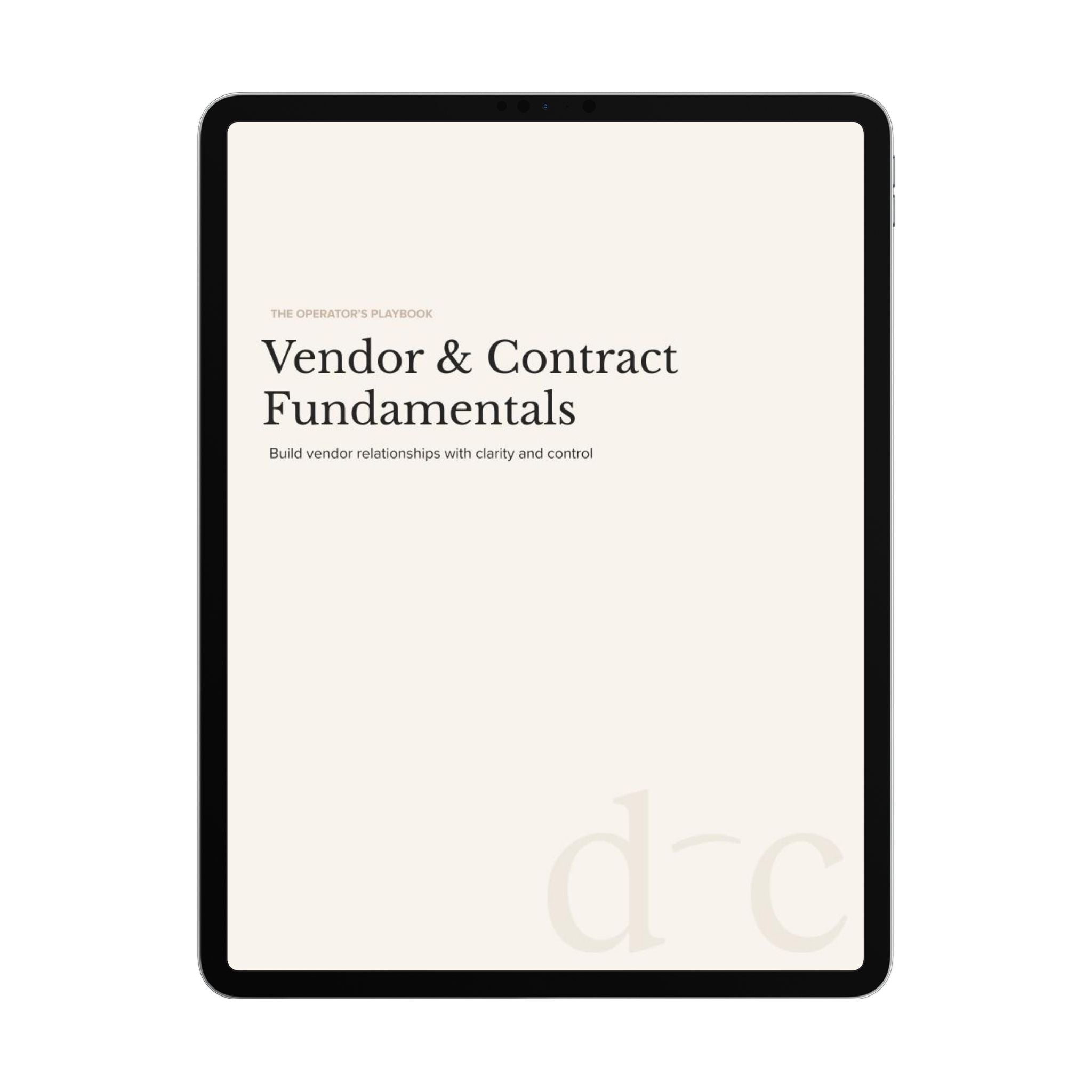 Vendor & Contract Fundamentals