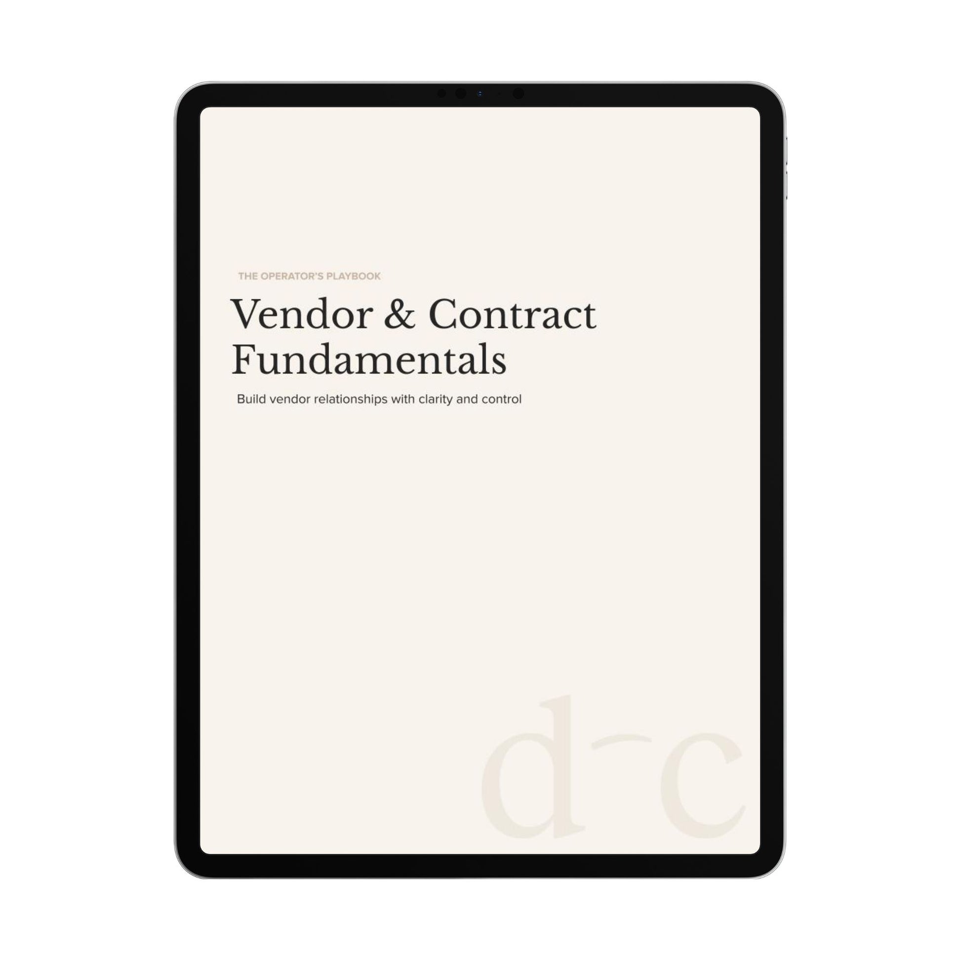 Vendor & Contract Fundamentals