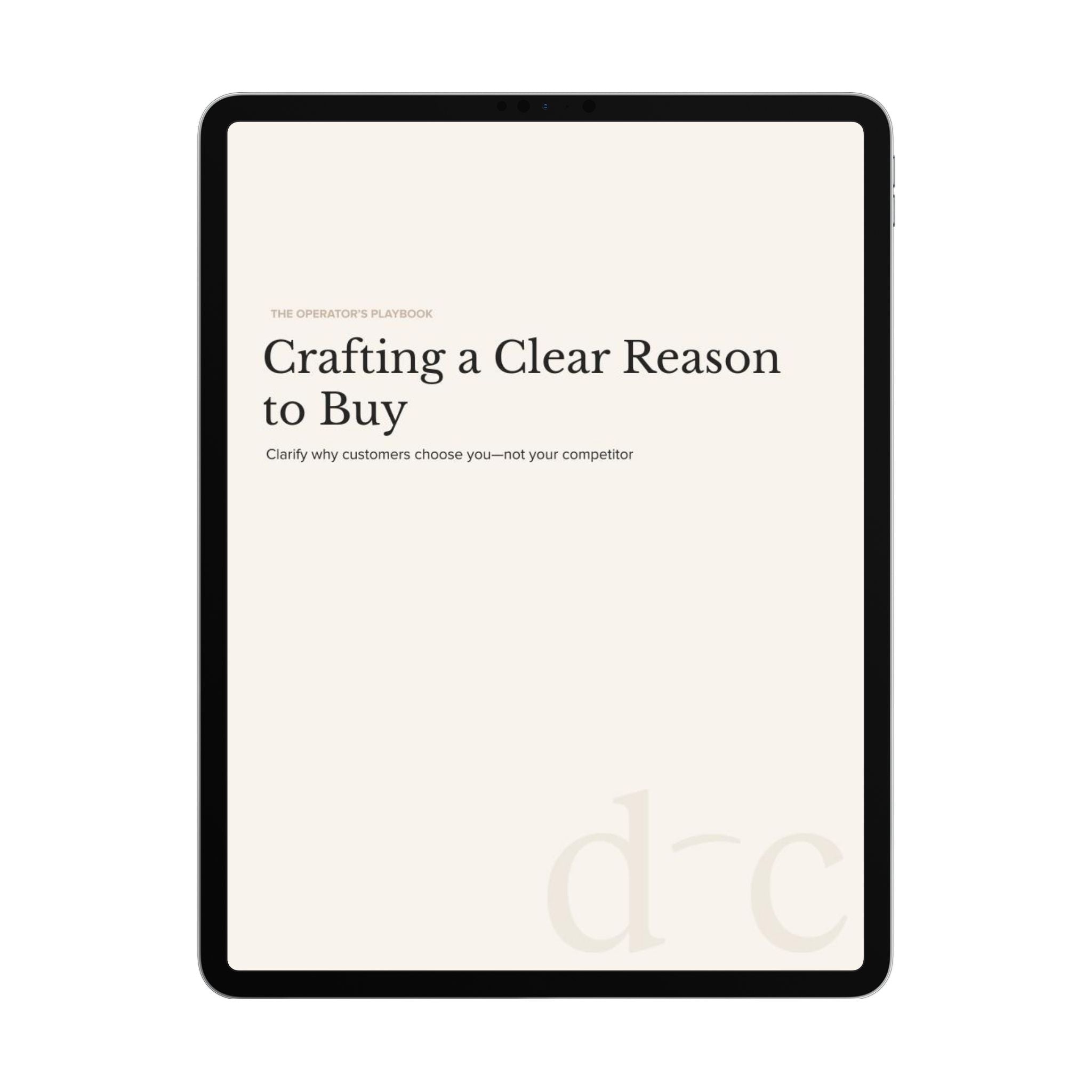 Crafting a Clear Reason to Buy