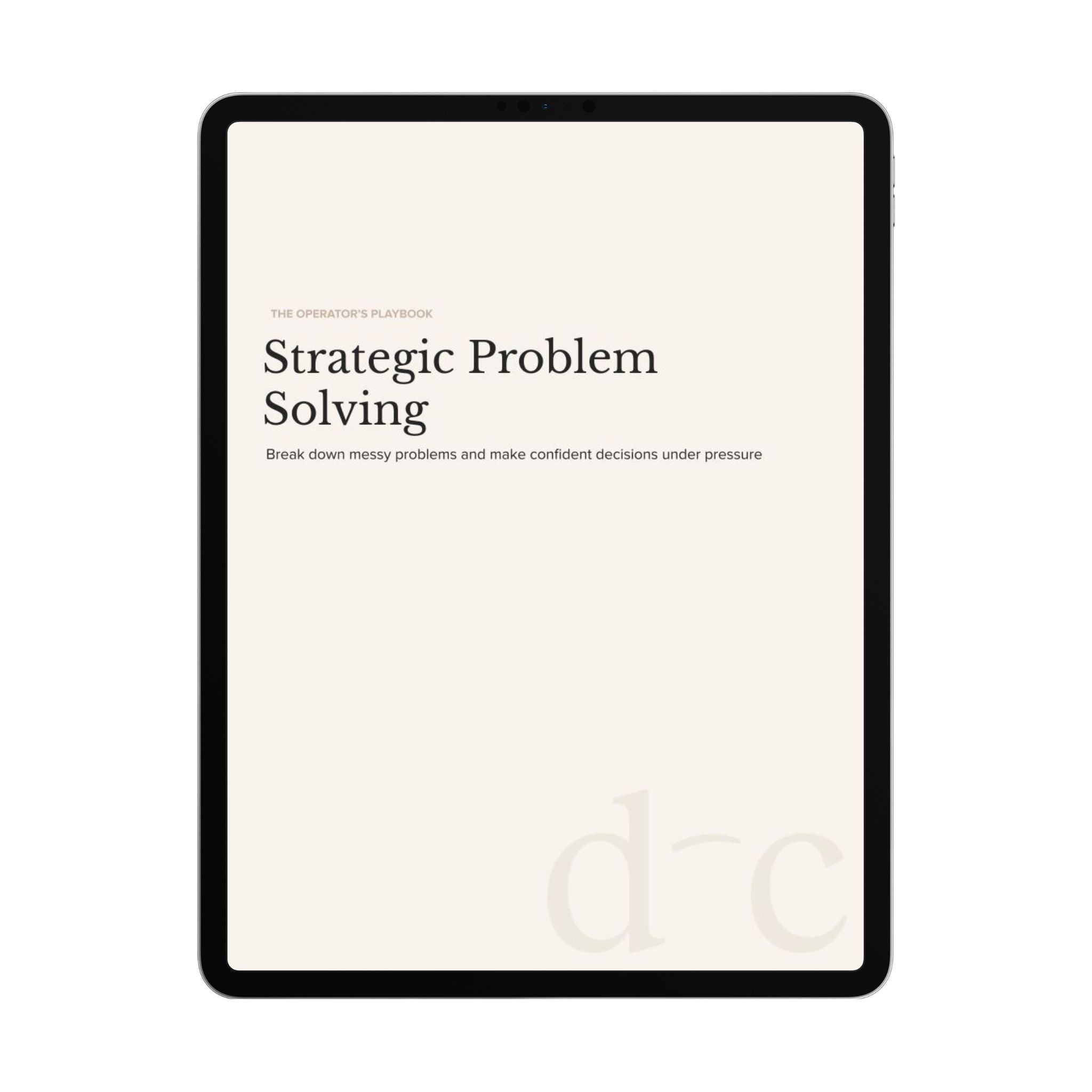Strategic Problem Solving