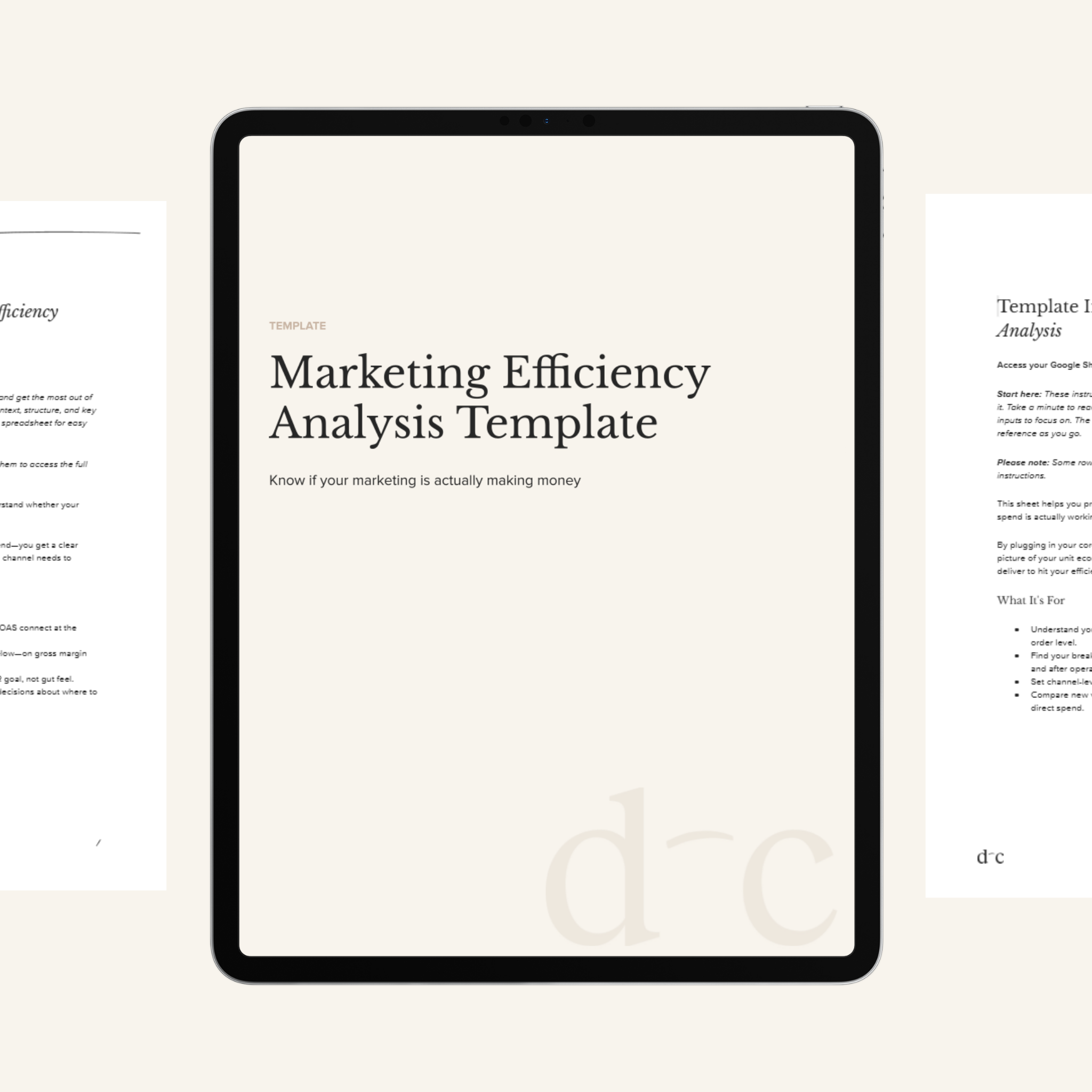 Marketing Efficiency Analysis Template