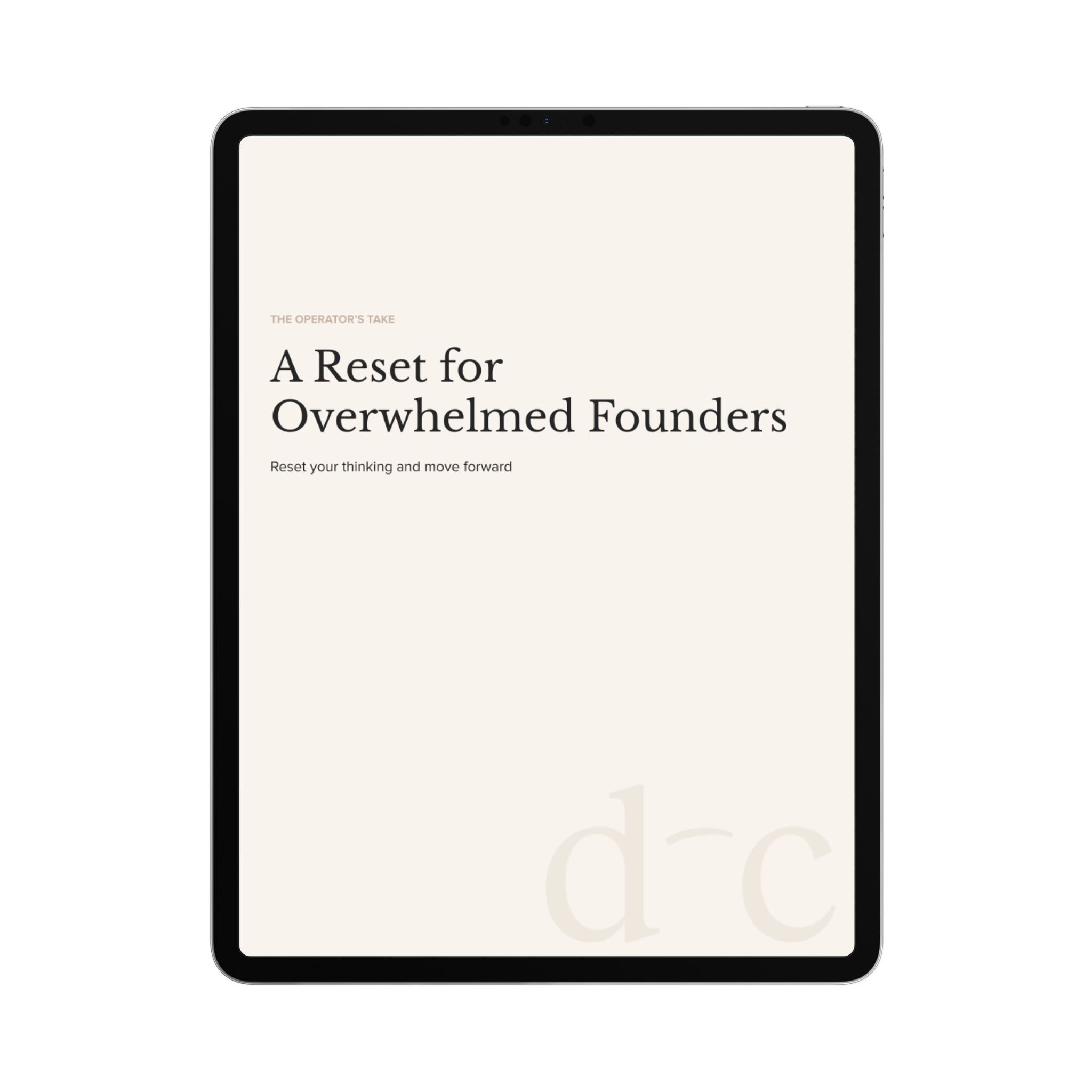 A Reset for Overwhelmed Founders
