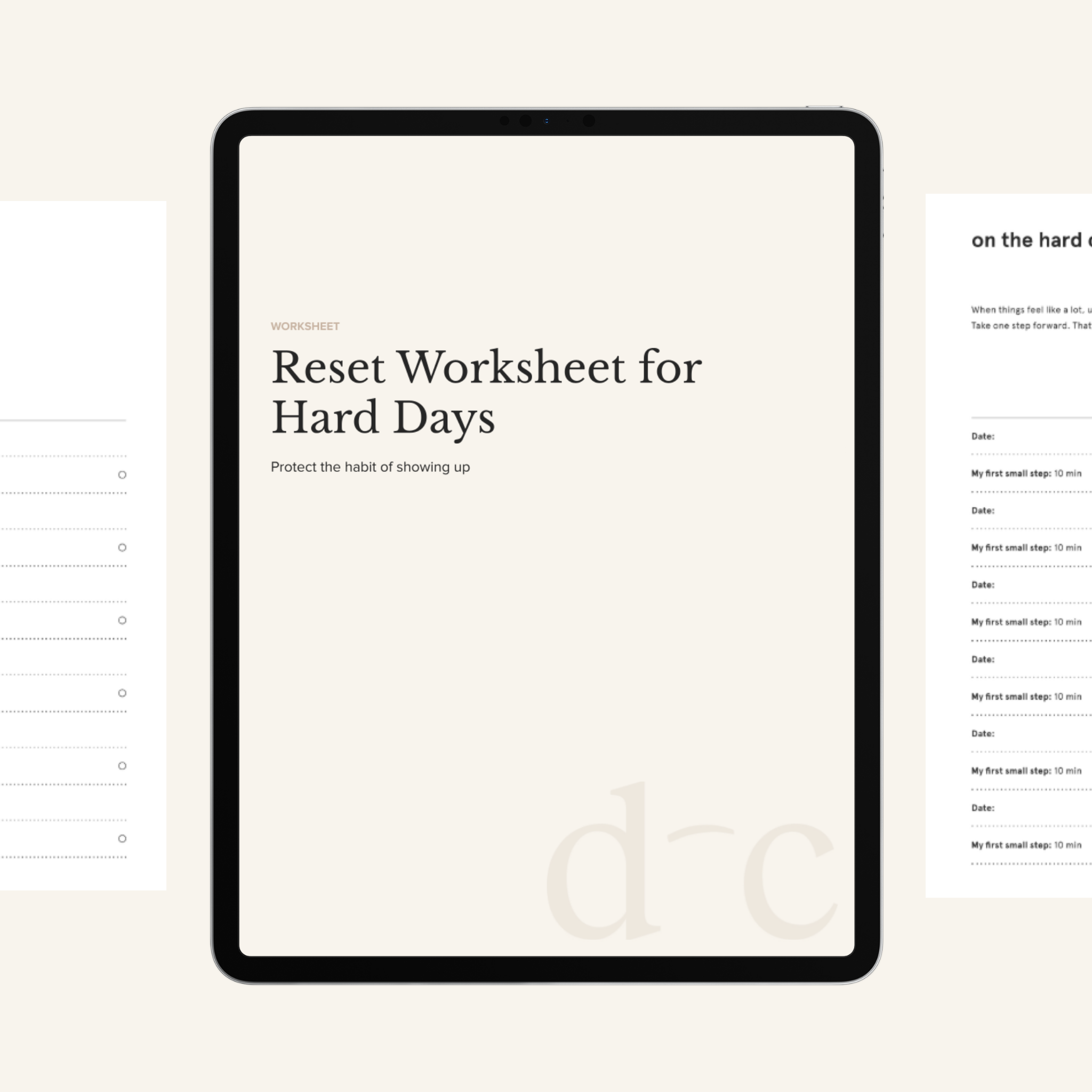 Reset Worksheet for Hard Days