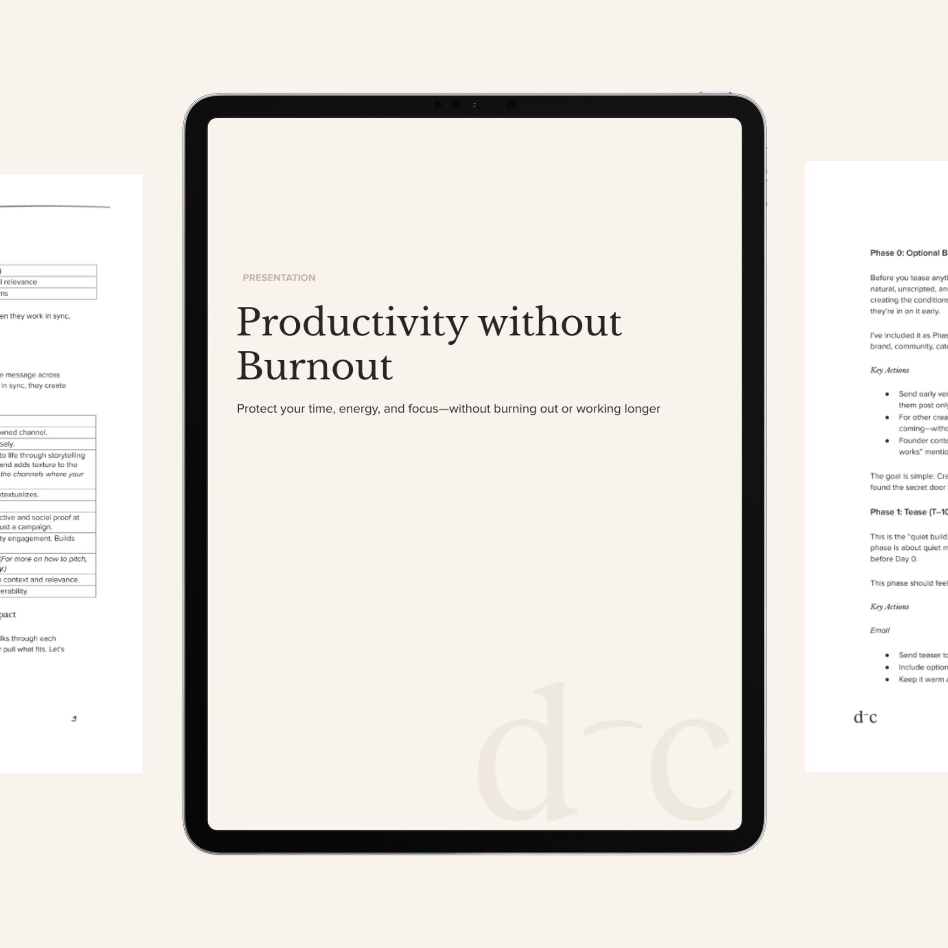 Productivity without Burnout