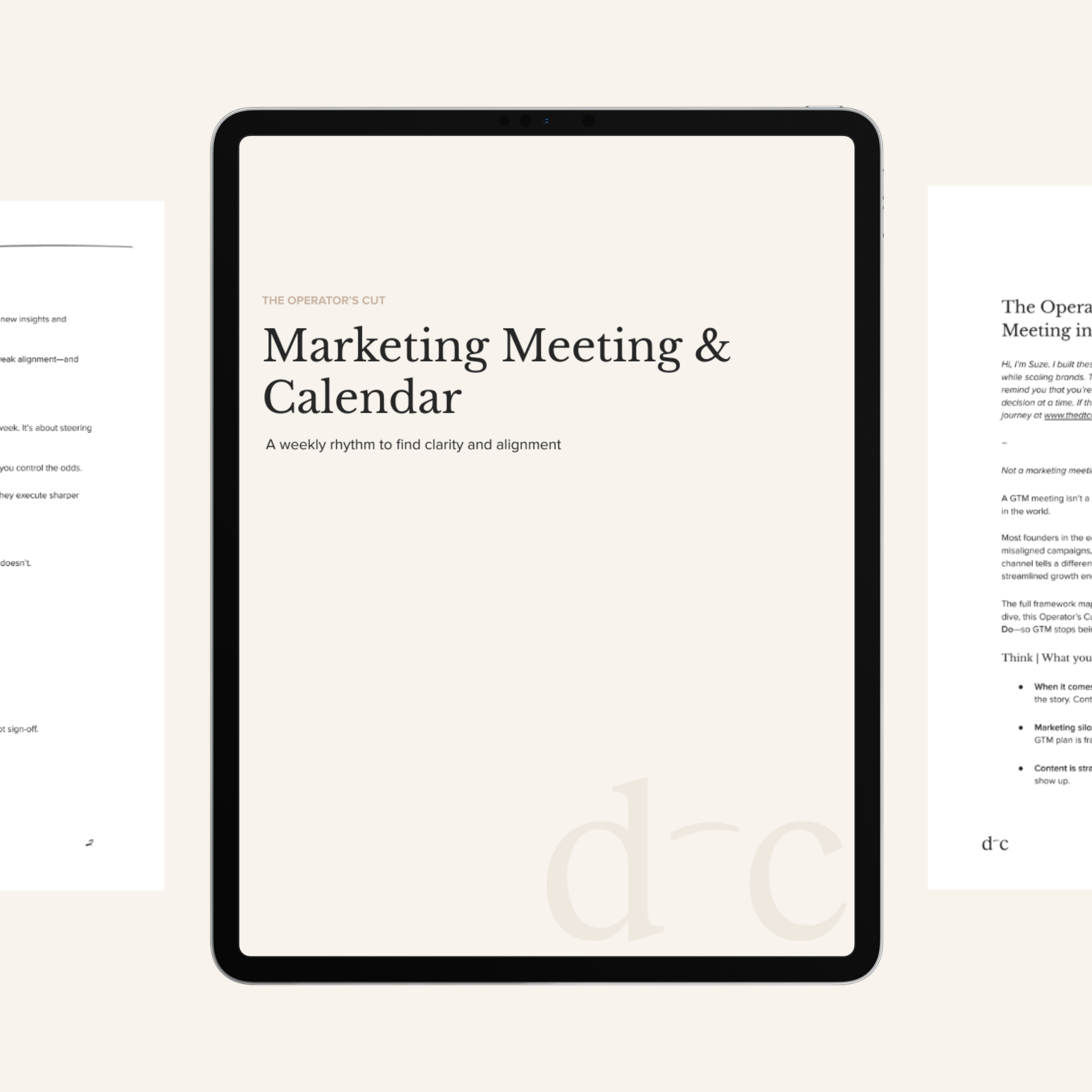 Marketing Meeting & Calendar
