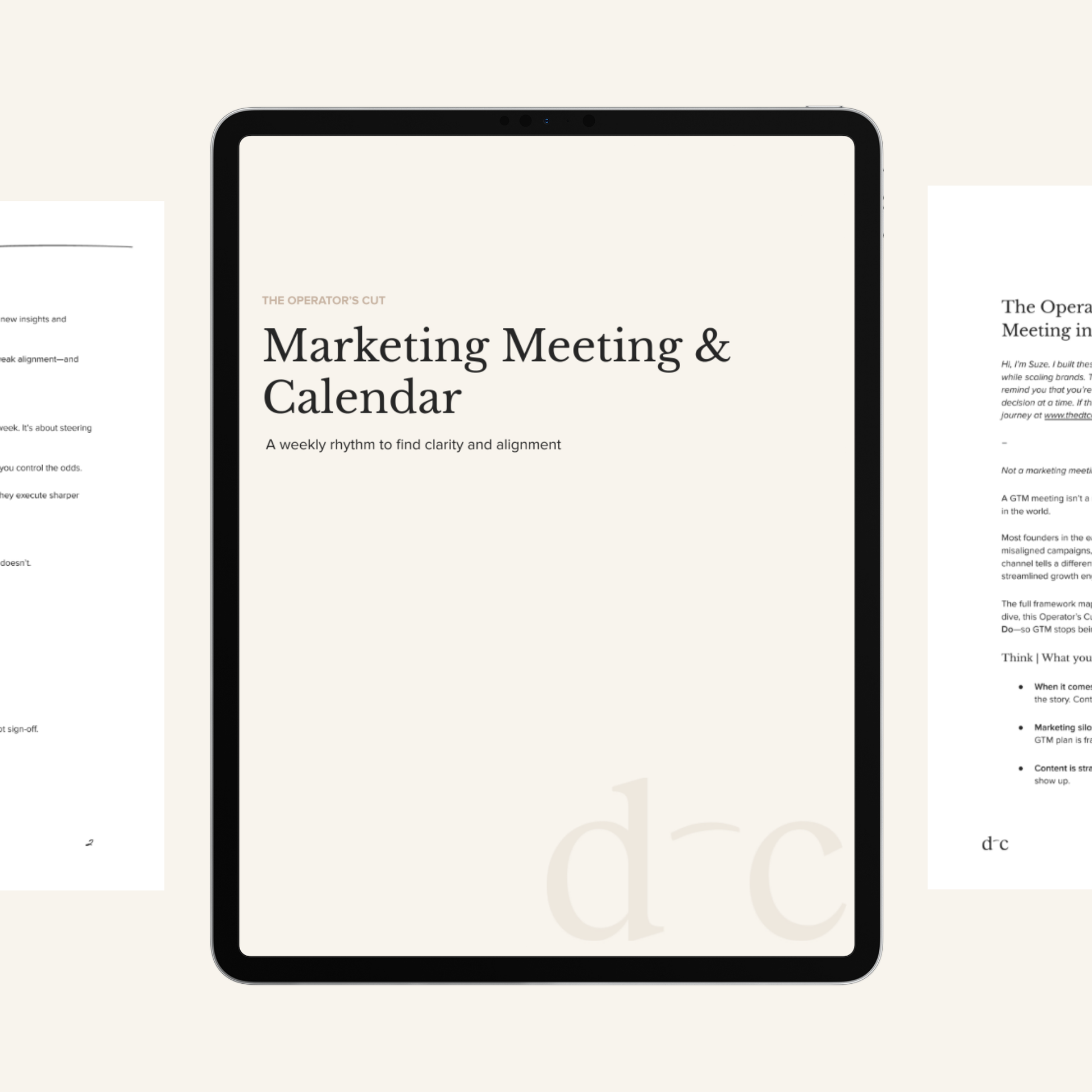 Marketing Meeting & Calendar