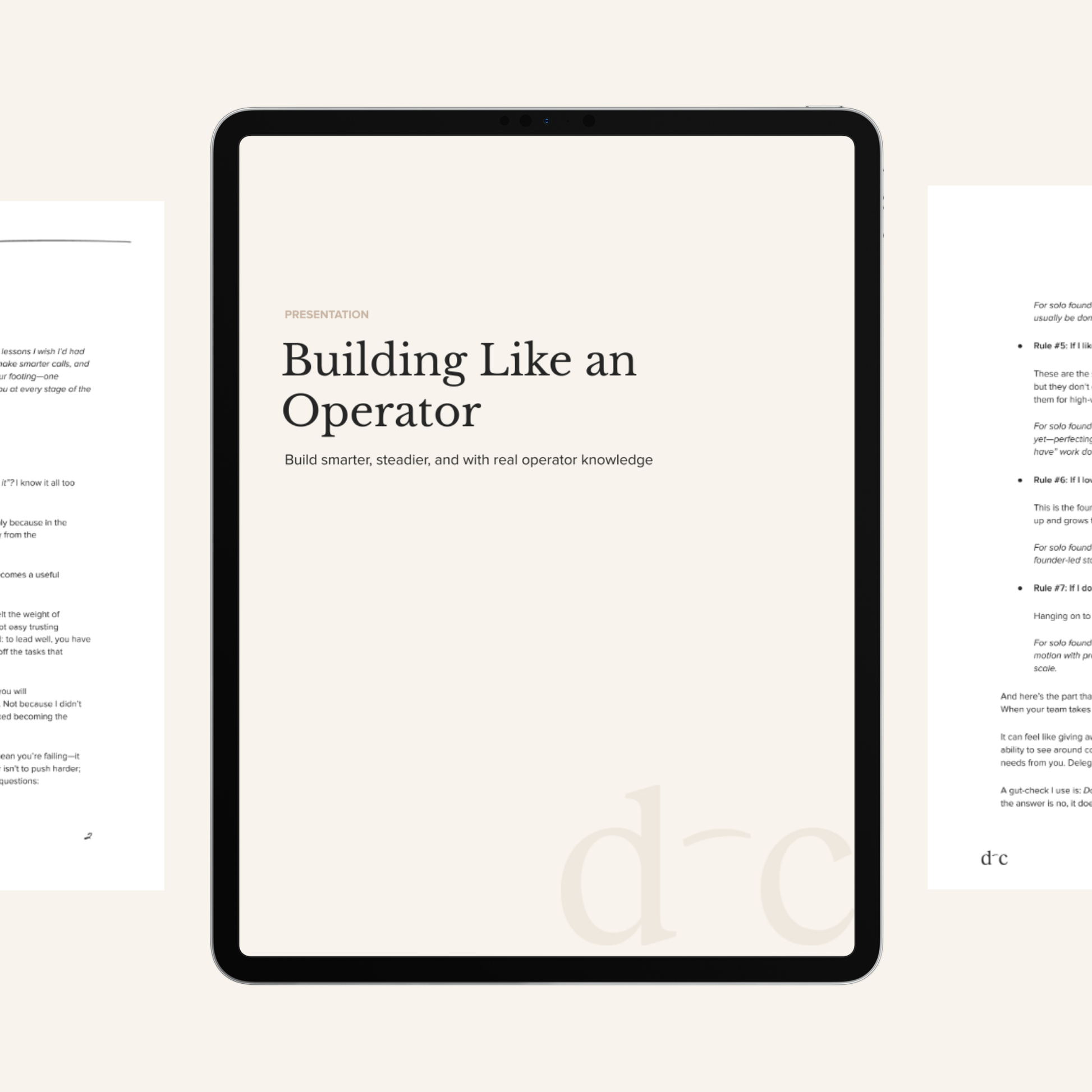 Building Like an Operator