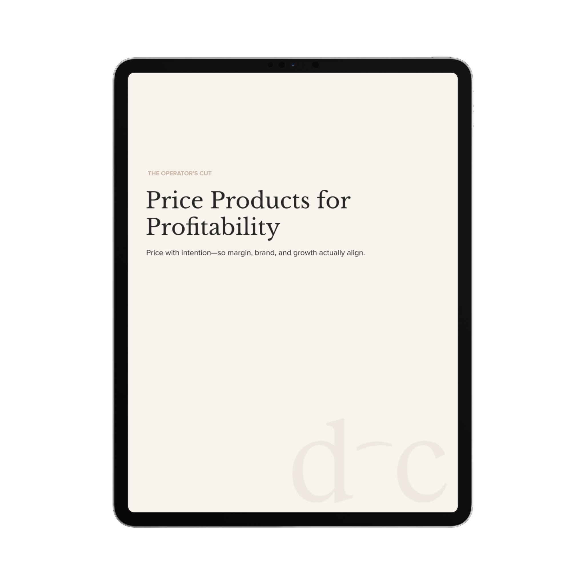 Price Products for Profitability