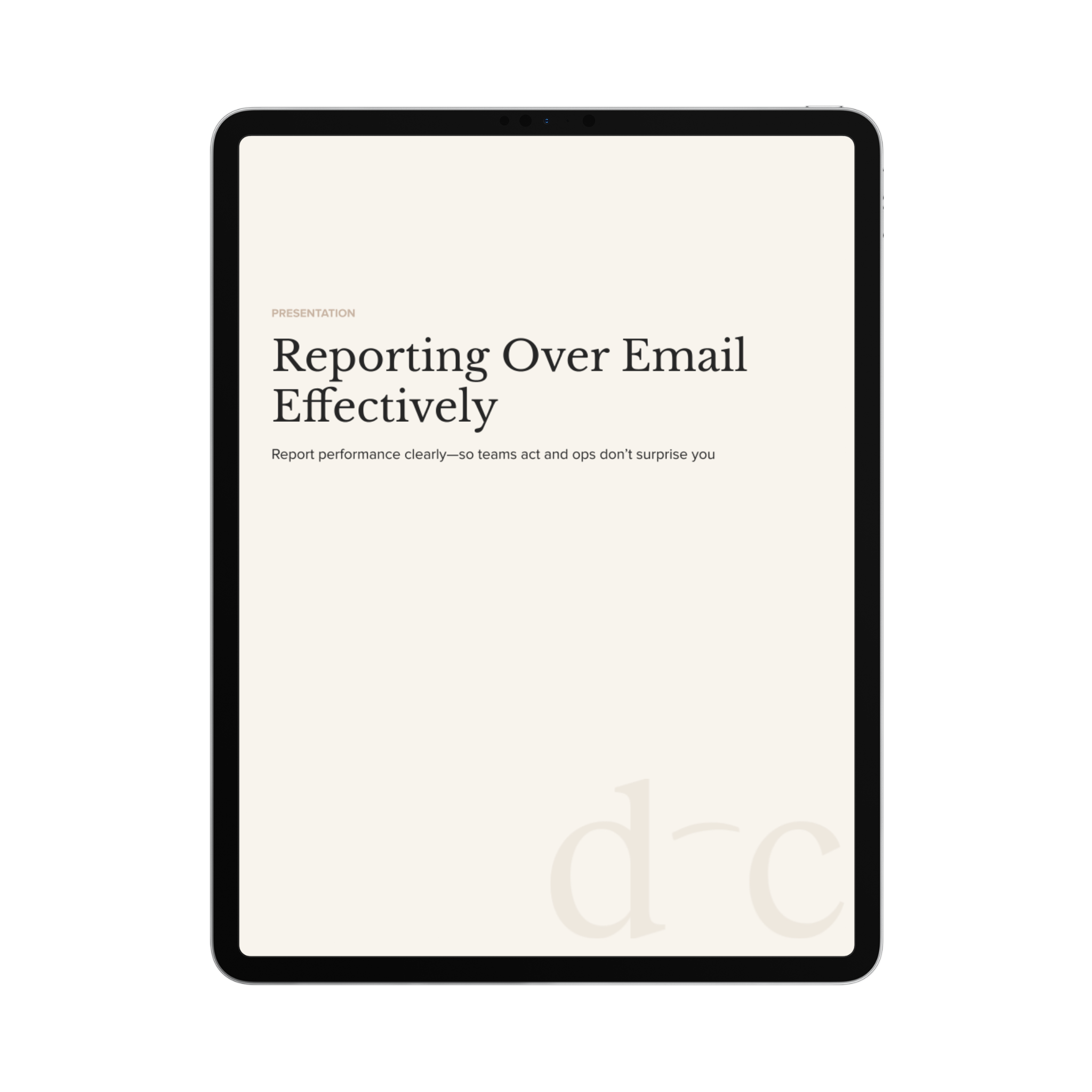 Reporting Over Email Effectively