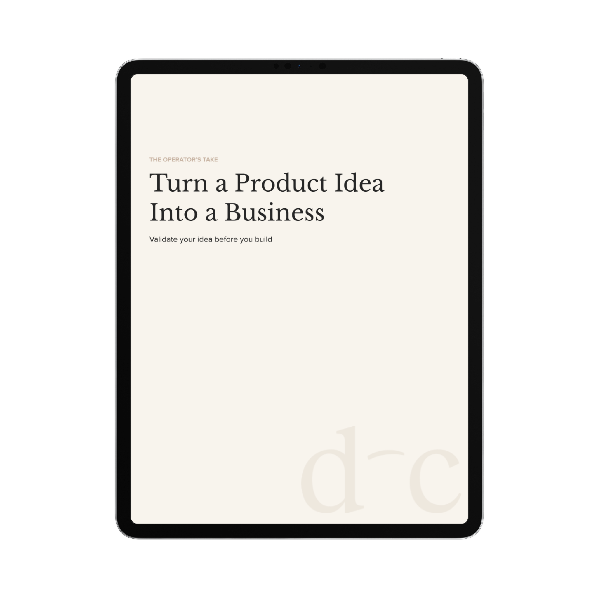 Turn a Product Idea into a Business