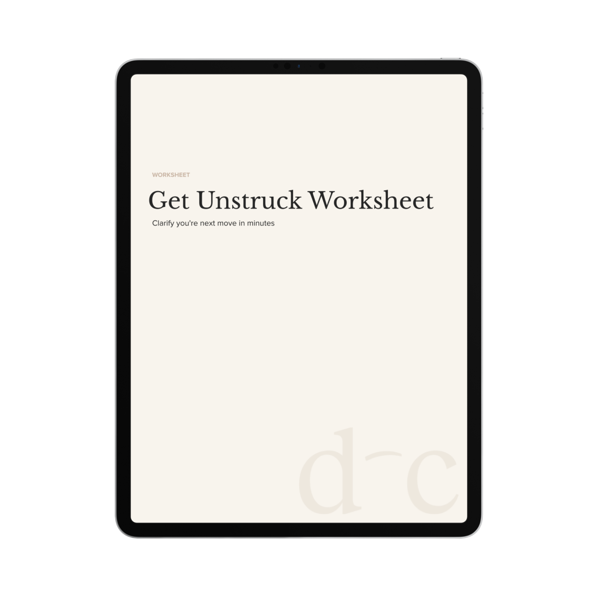 Get Unstuck Worksheet