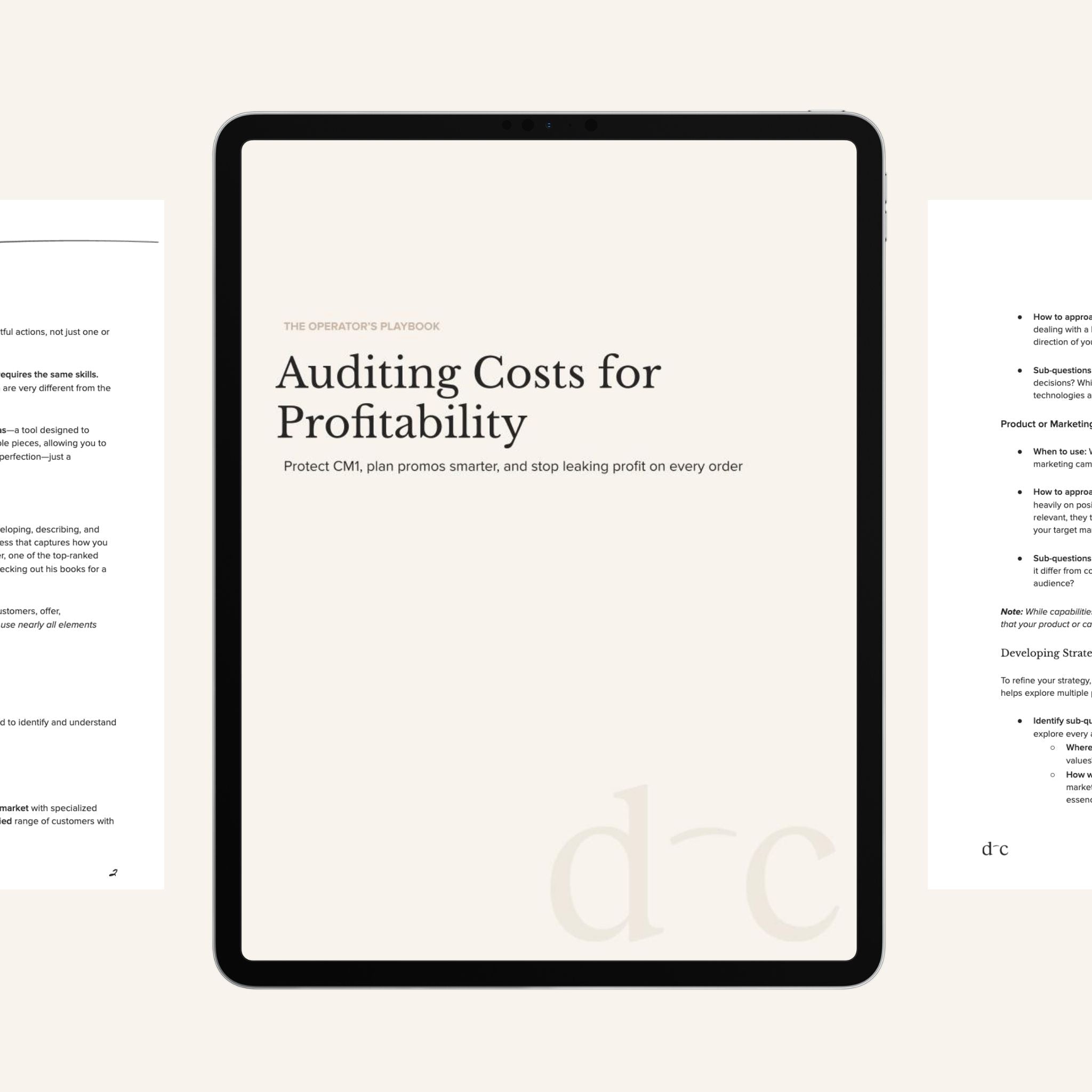 Auditing Costs for Profitability