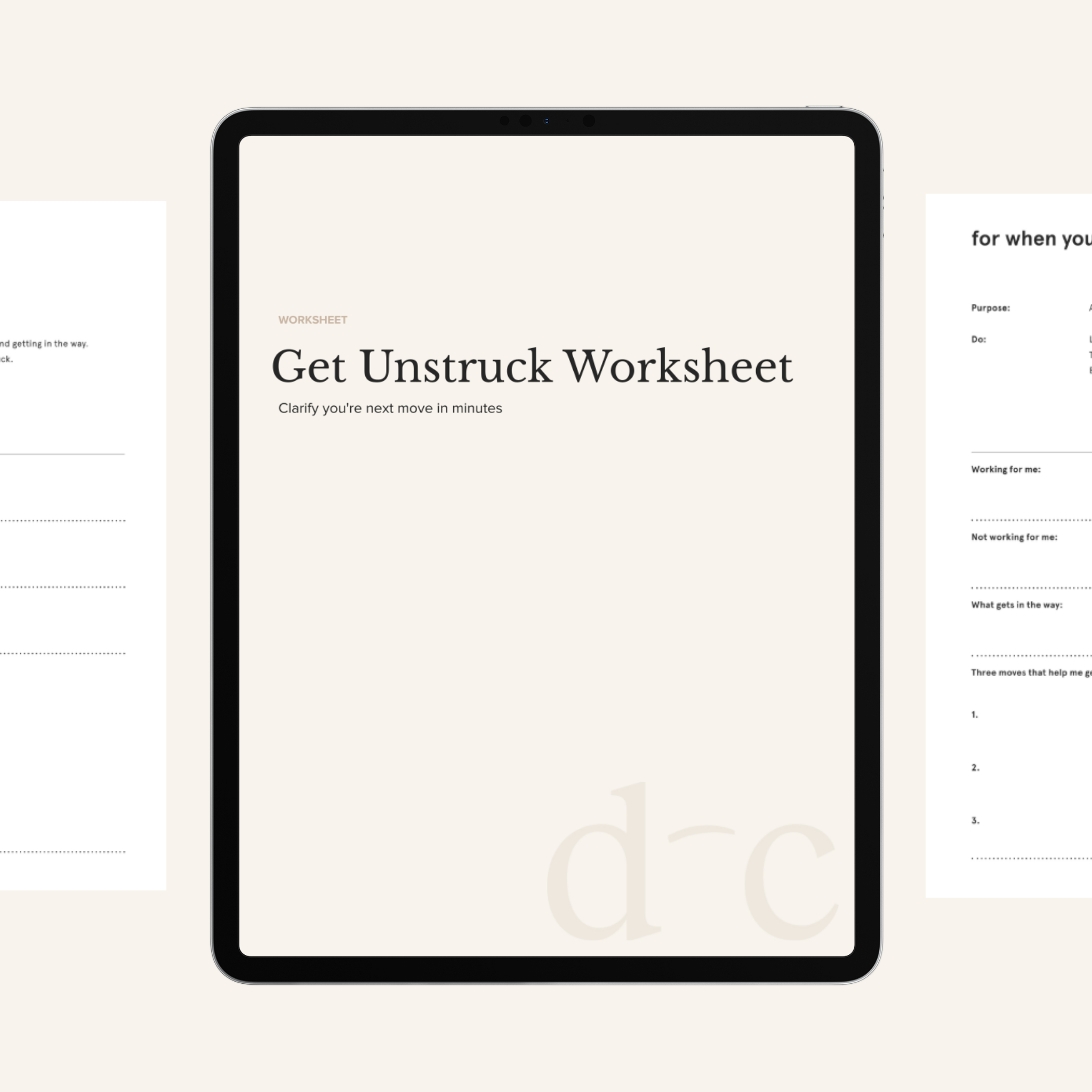 Get Unstuck Worksheet