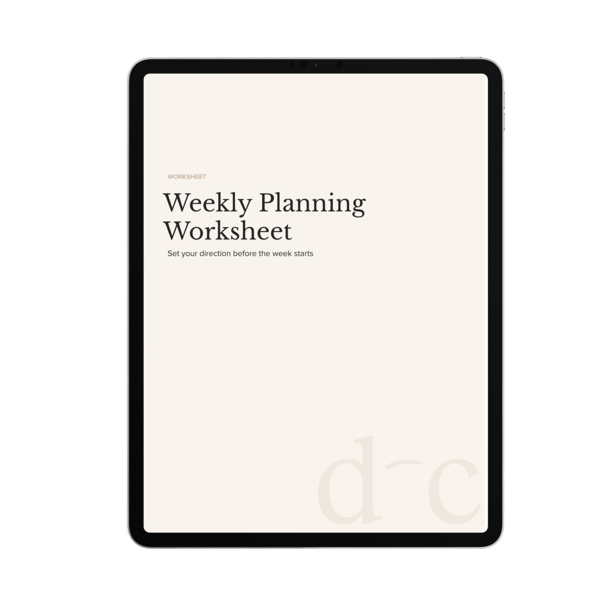 Weekly Planning Worksheet