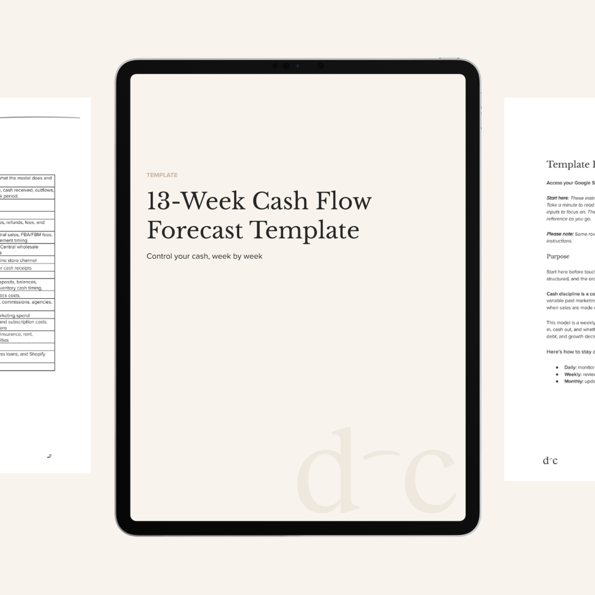 13-Week Cash Flow Forecast Template