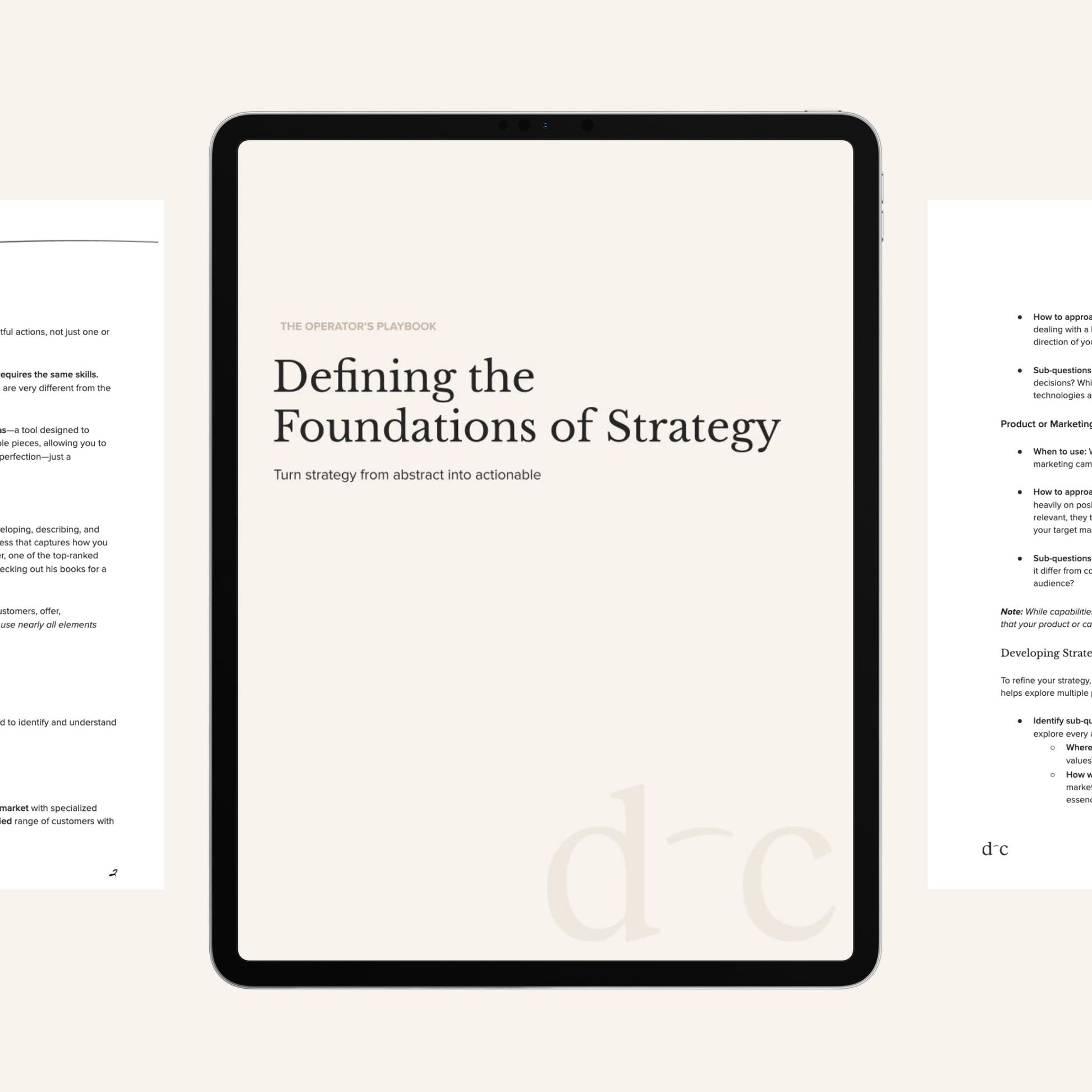 Defining the Foundations of Strategy