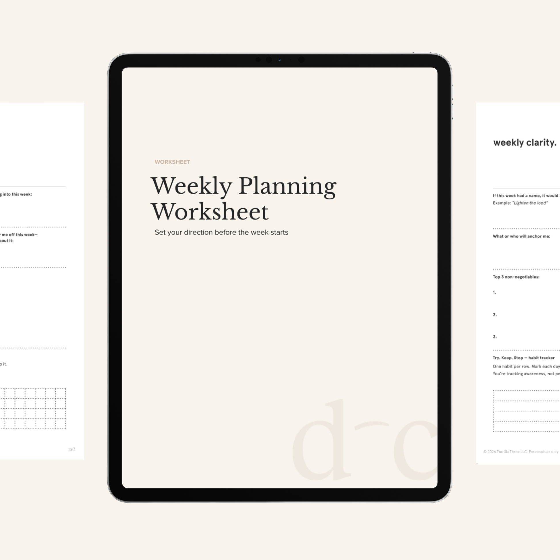 Weekly Planning Worksheet