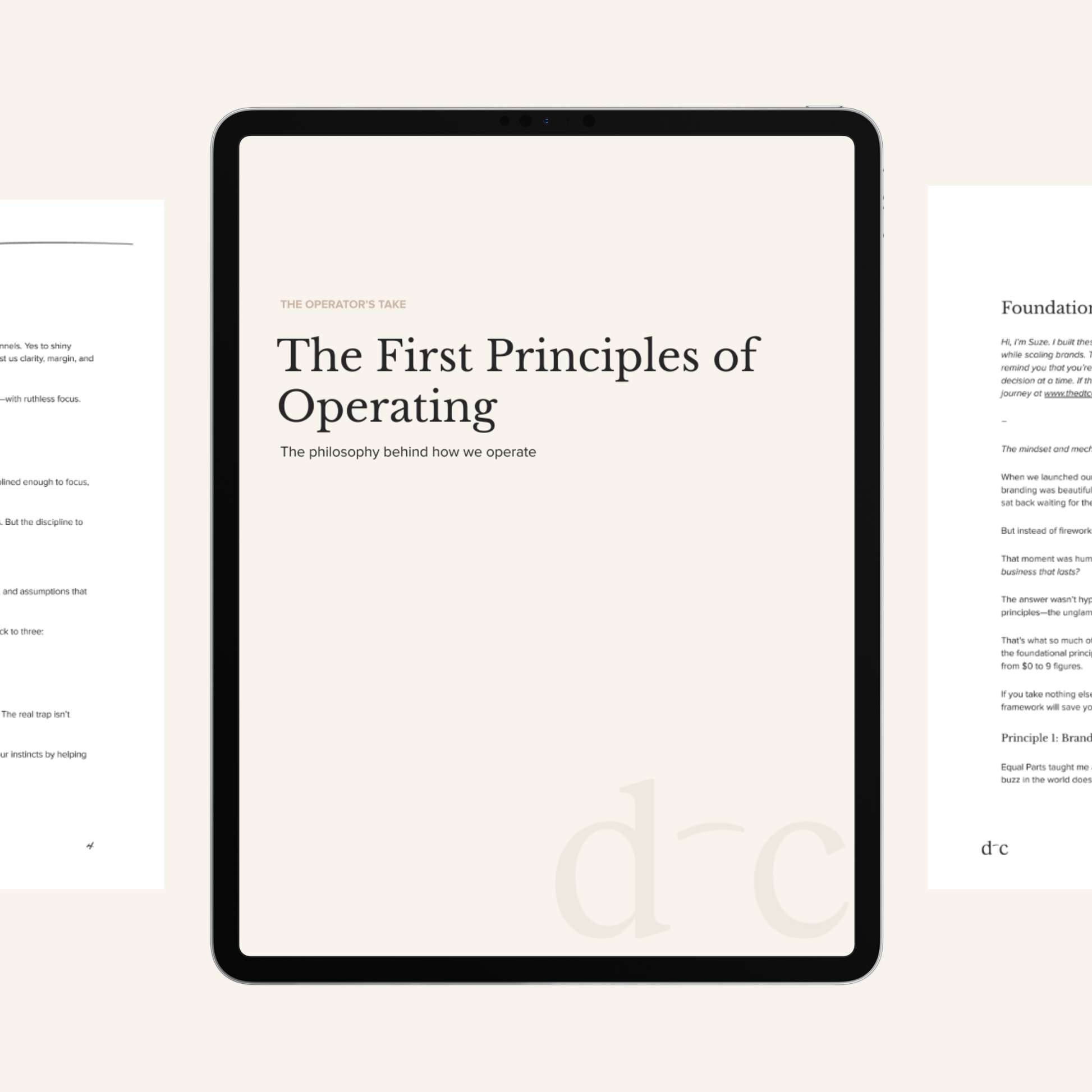 The First Principles of Operating