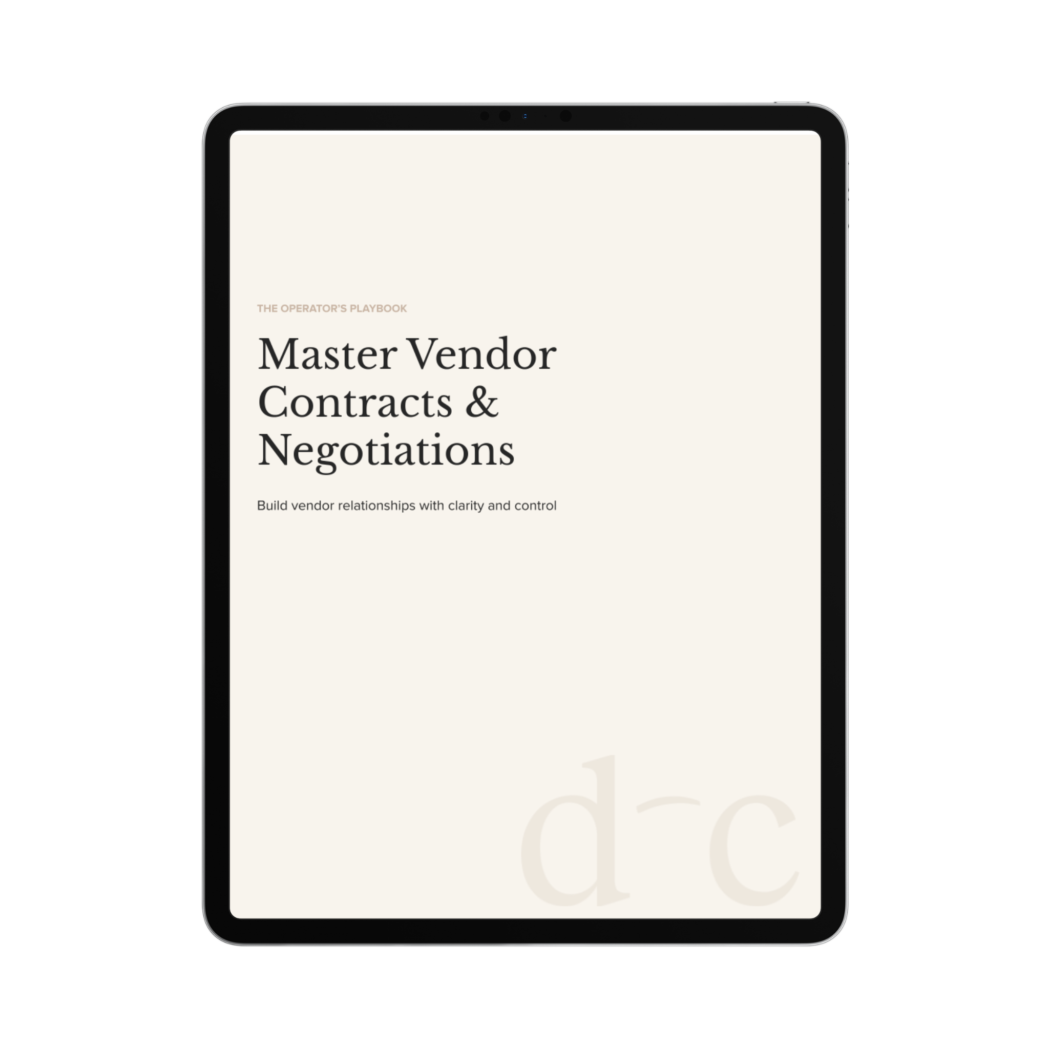 Master Vendor Contracts & Negotiations