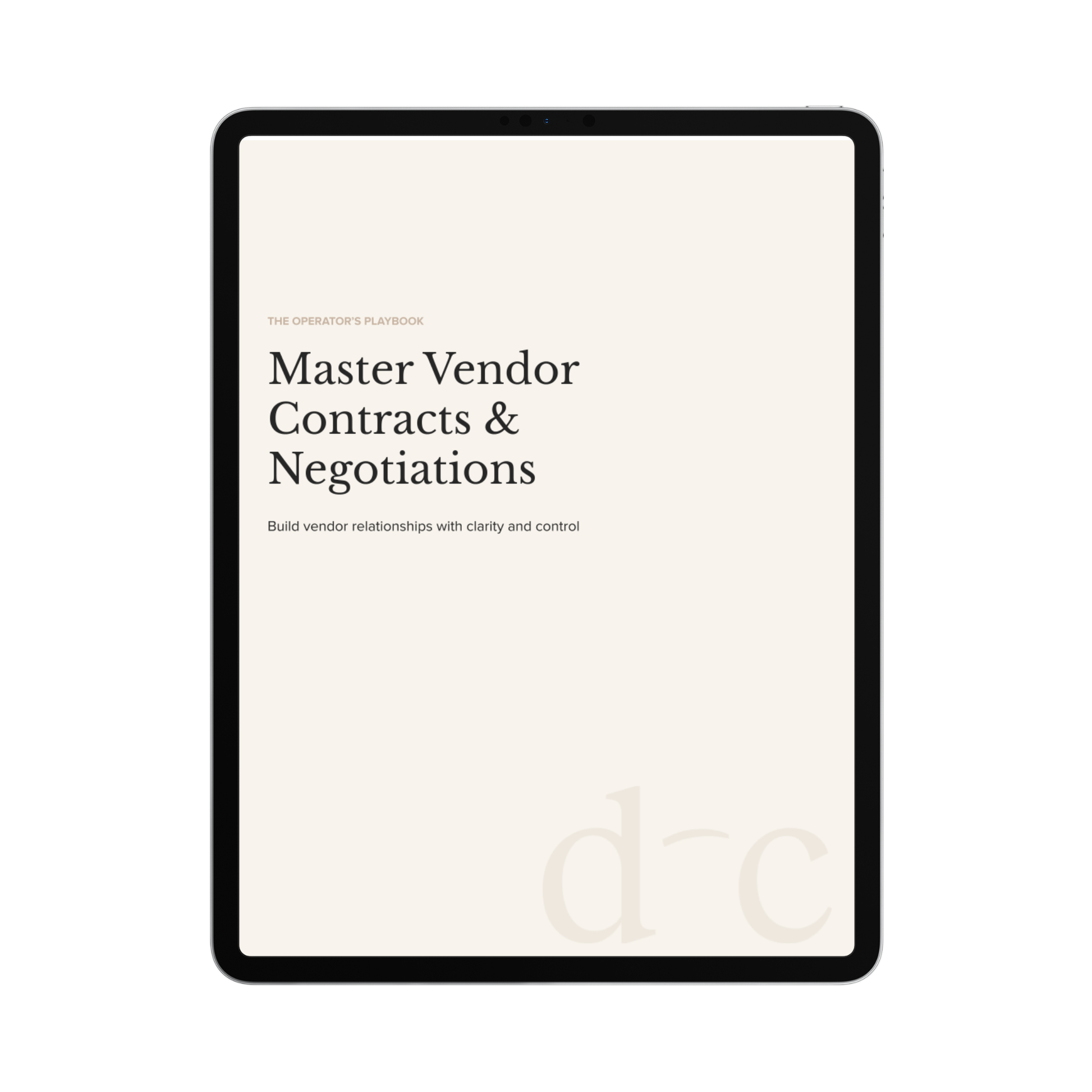 Master Vendor Contracts & Negotiations