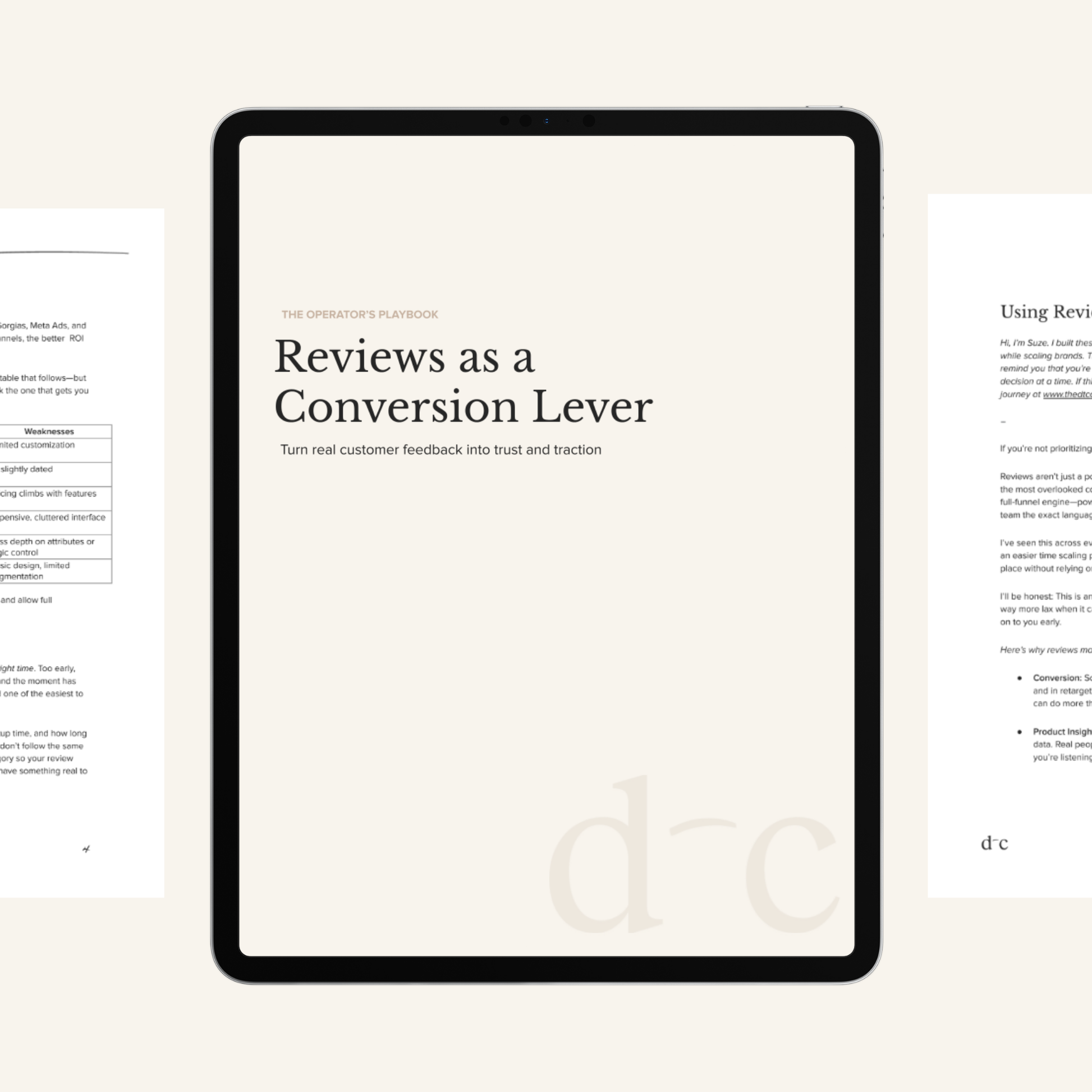Reviews as a Conversion Lever