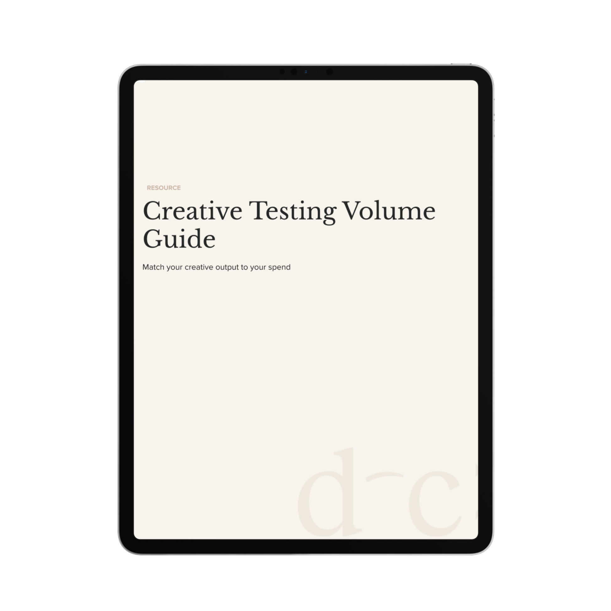 Creative Testing Volume Guide