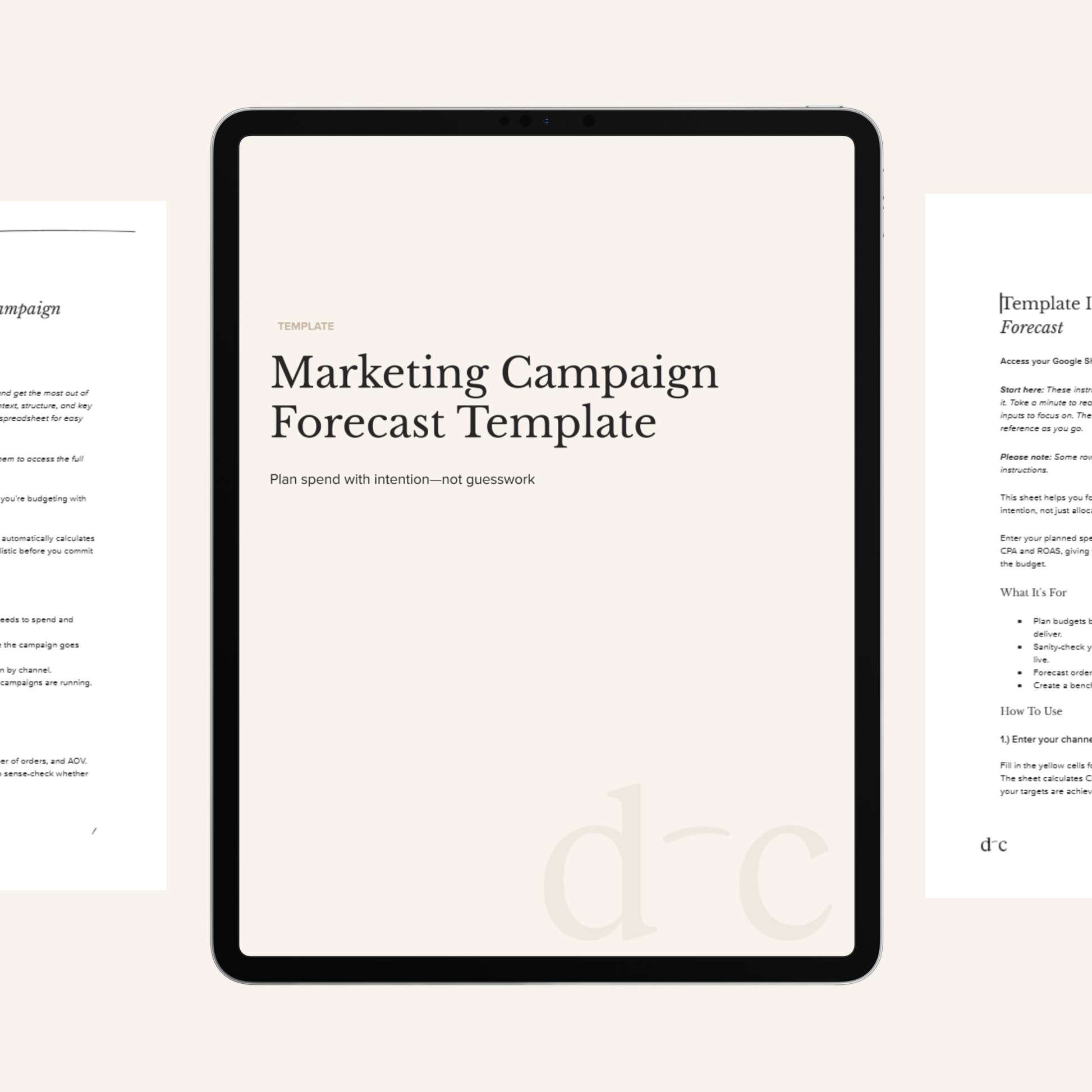 Marketing Campaign Forecast Template